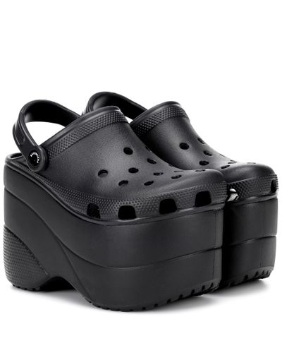Balenciaga Crocs à plateforme en caoutchouc - Noir