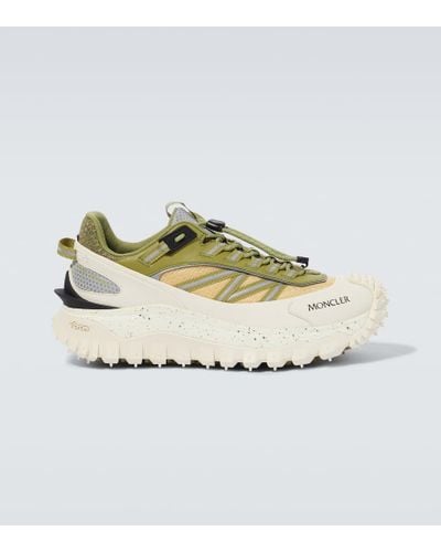 Moncler Trailgrip Leather-trimmed Sneakers - Natural