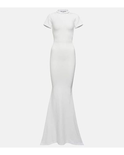Balenciaga T-shirt Jersey Maxi Dress - White