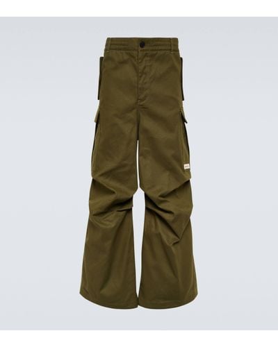 Marni Cotton-blend Gabardine Cargo Trousers - Green