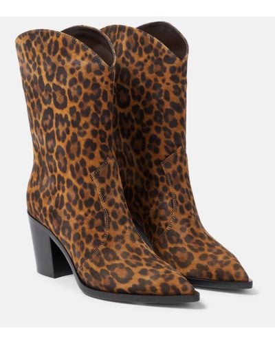 Gianvito Rossi Botas Denver de piel estampada - Marrón