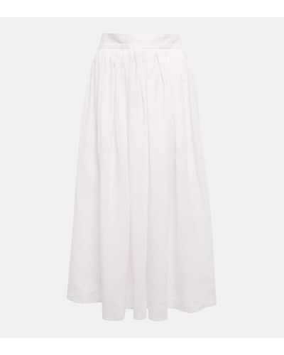 Chloé Linen Midi Skirt - White