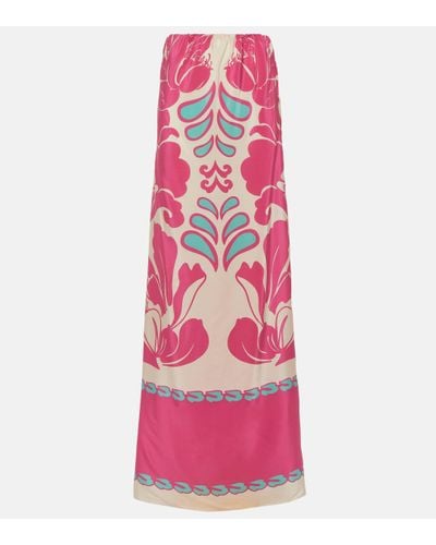 Adriana Degreas Strapless Silk Maxi Dress - Pink