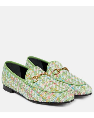Gucci Loafers Jordaan aus Tweed - Grün