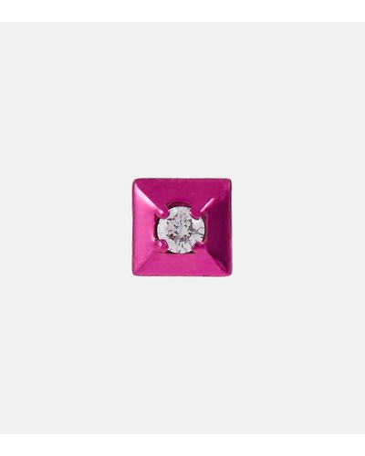 Eera Boucle d'oreille unique Mini Small en or 18 ct et diamant - Rose