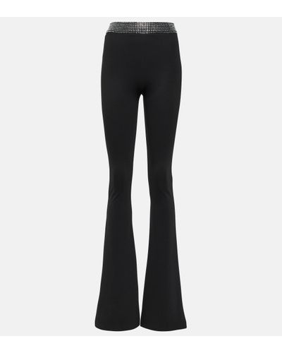 David Koma Pantalon evase a cristaux - Noir