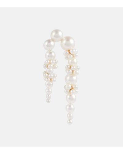 Sophie Bille Brahe Yellow Gold And Pearl Palais De Nuit Single Left Earring - White
