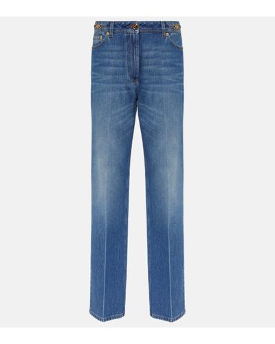 Versace High-rise Straight Jeans - Blue