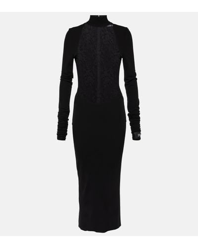 Dolce & Gabbana Chantilly Lace And Jersey Midi Dress - Black