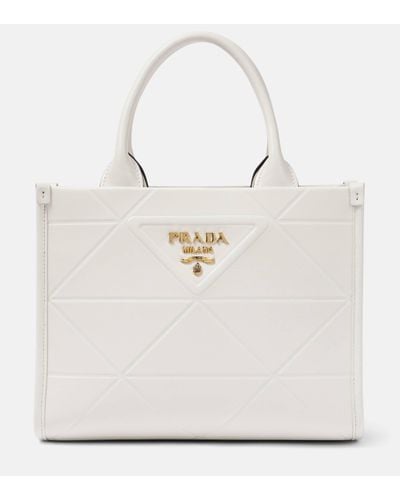 Prada Sac Symbole Mini en cuir - Blanc