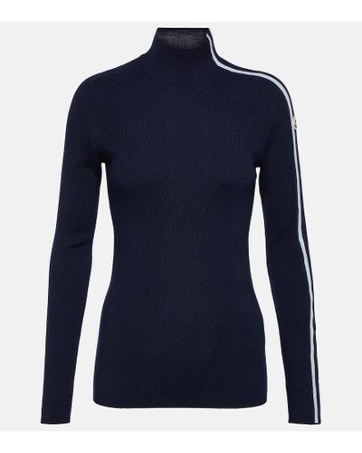 Moncler Wool Stripe-detail Sweater - Blue