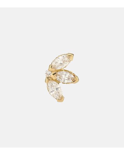 Maria Tash Einzelner Ohrring Lotus aus 18kt Gelbgold mit Diamanten - Mettallic