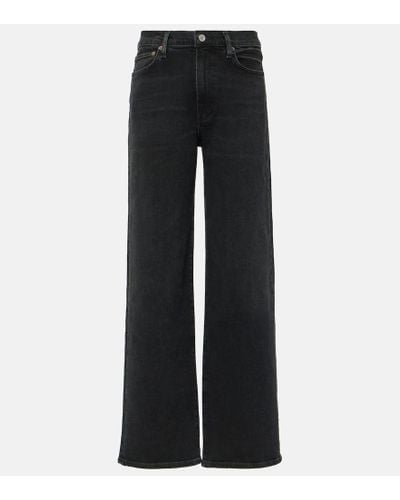 Agolde Mid-Rise Straight Jeans Harper - Schwarz