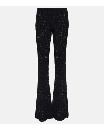 Givenchy 4g Jacquard Flared Pants - Black