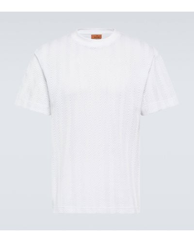 Missoni T-shirt en coton melange a chevrons - Blanc