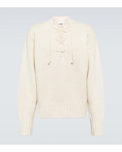 Jil Sander Wool And Silk Sweater - Natural