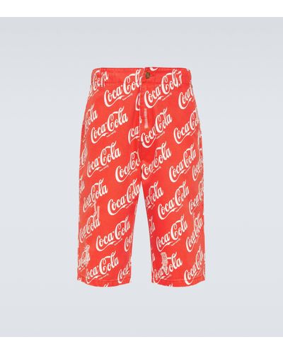 ERL Printed Cotton Canvas Bermuda Shorts - Red