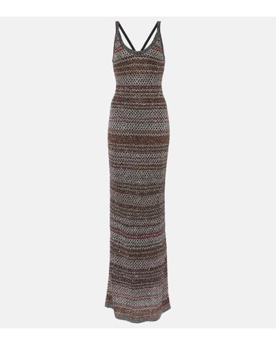 Missoni Striped Sequined Maxi Dress - Brown