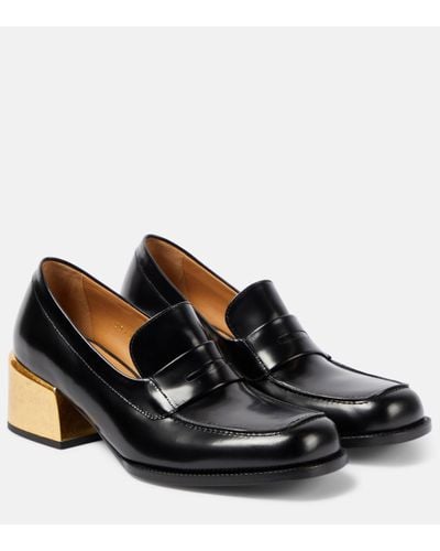 Dries Van Noten Leather Loafer Court Shoes - Black