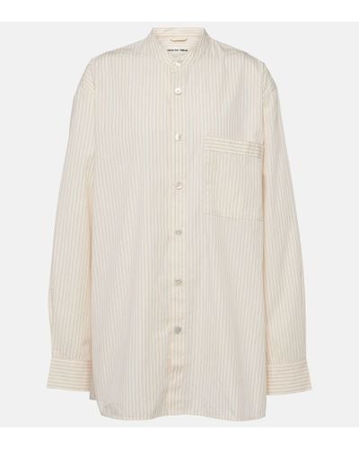 Birkenstock 1774 X Tekla Striped Cotton Pyjama Shirt - White