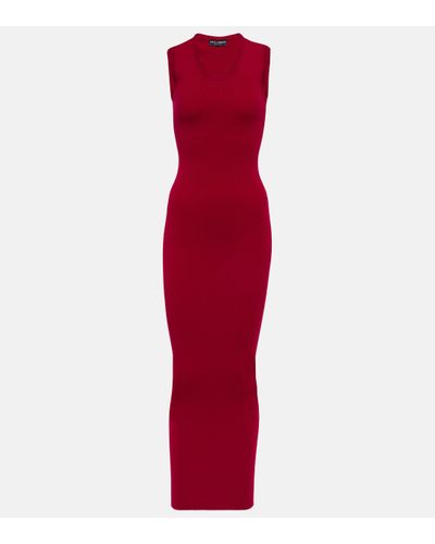 Dolce & Gabbana Leopard Virgin Wool-blend Jumper - Red