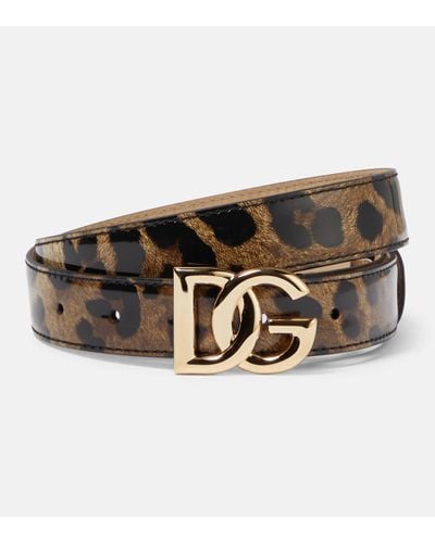 Dolce & Gabbana Dg Leopard-print Leather Belt - Multicolour