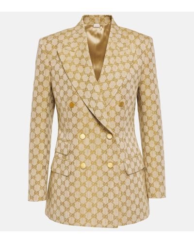 Gucci Double-breasted Blazer - Brown