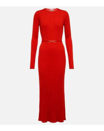Gabriela Hearst Luisa Wool And Silk Midi Dress - Red