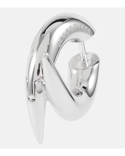 Balenciaga Ohrringe Force Horn XS aus Sterlingsilber - Weiß