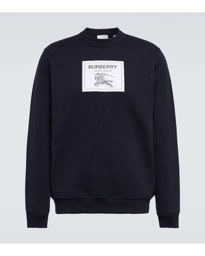 Burberry Sweatshirt aus Baumwoll-Jersey mit Logoapplikation - Schwarz