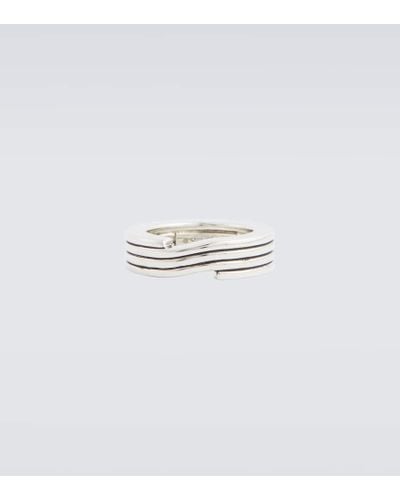 Bottega Veneta Key Chain Sterling Silver Ring - White