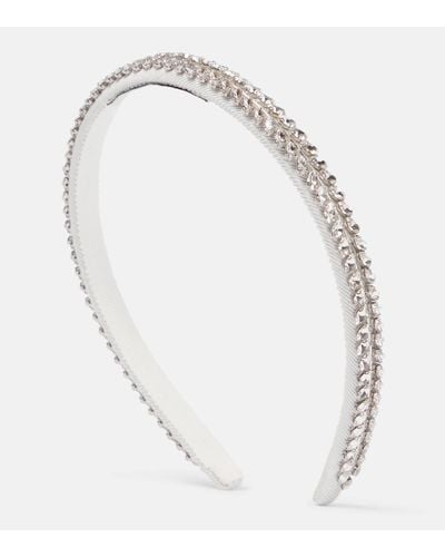 Erdem Crystal-embellished Headband - White