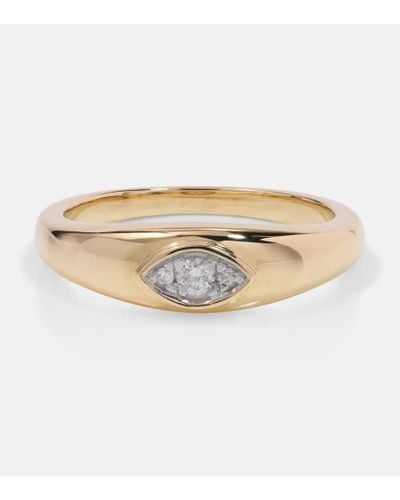 STONE AND STRAND Muse 10kt Gold Ring With Diamonds - Natural