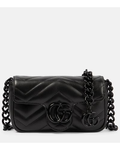 Gucci GG Marmont Mini Leather Belt Bag - Black