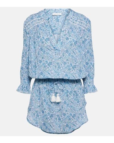 Heidi Klein Paisley Cotton Minidress - Blue