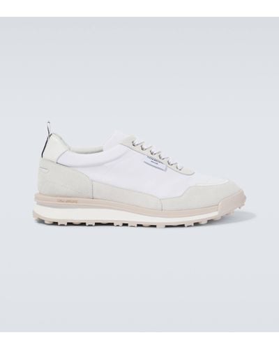 Thom Browne Leather-trimmed Trainers - White