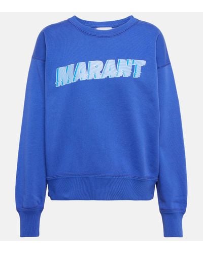 Isabel Marant Mobyli Logo Cotton-blend Sweatshirt - Blue