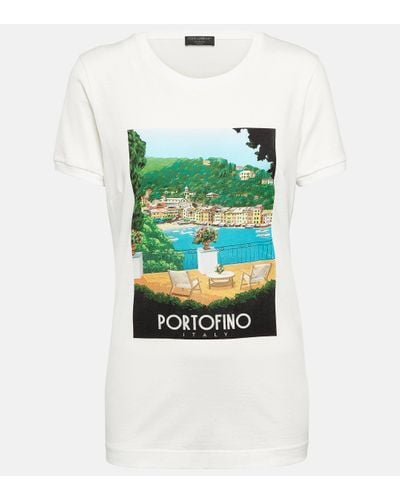 Dolce & Gabbana T-shirt Portofino imprime en coton - Vert