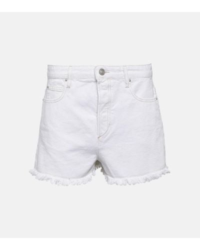 Isabel Marant Mid-Rise Jeansshorts Lesia - Weiß