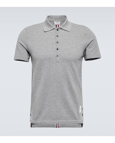 Thom Browne Cotton Polo Shirt - Grey