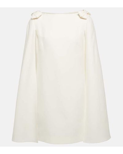 Valentino Vestido corto de Crepe Couture con lazo - Blanco