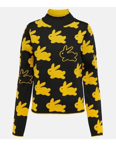 JW Anderson Rollkragenpullover aus Jacquard - Gelb