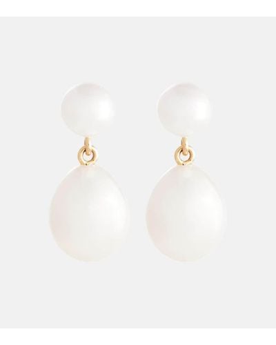Sophie Bille Brahe Venus L'eau 14kt Gold Earrings With Pearls - White