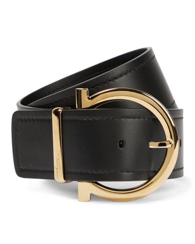 Ferragamo Gancini Leather Belt - Black