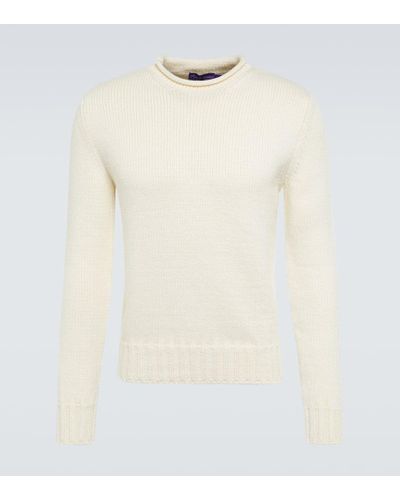 Ralph Lauren Purple Label Jersey de algodon con cuello mock - Blanco