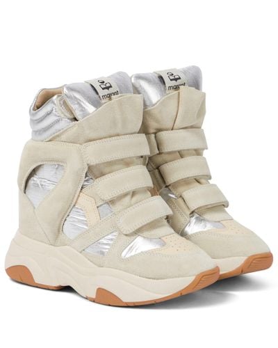 Isabel Marant Balskee Leather Wedge Sneakers - Multicolor