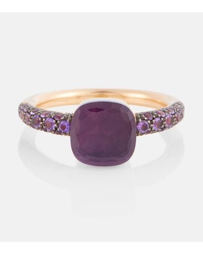 Pomellato Bague Nudo Petit en or rose et blanc 18 ct, amethyste et jade - Violet