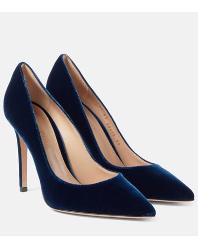 Gianvito Rossi Gianvito 105 Velvet Court Shoes - Blue