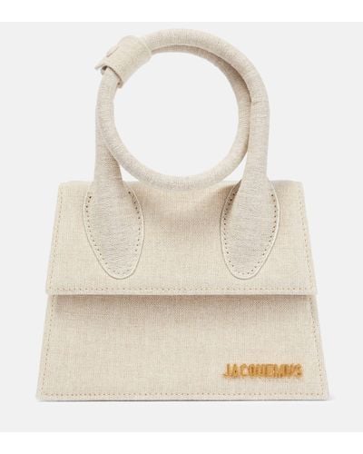 Jacquemus Le Chiquito Noeud Cotton Canvas Shoulder Bag - Natural