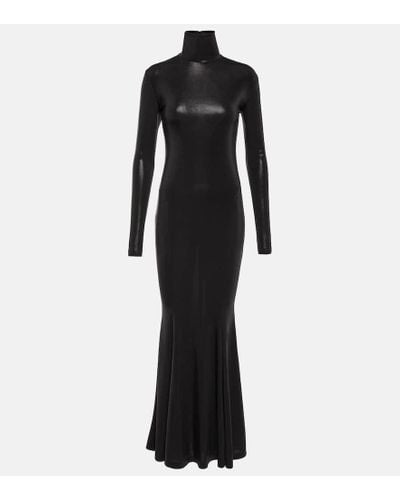 Norma Kamali Lame Maxi Dress - Black